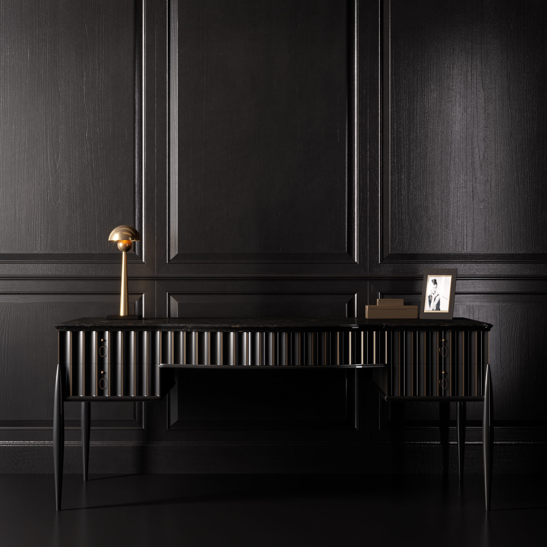 Art Deco desk 3D model_1