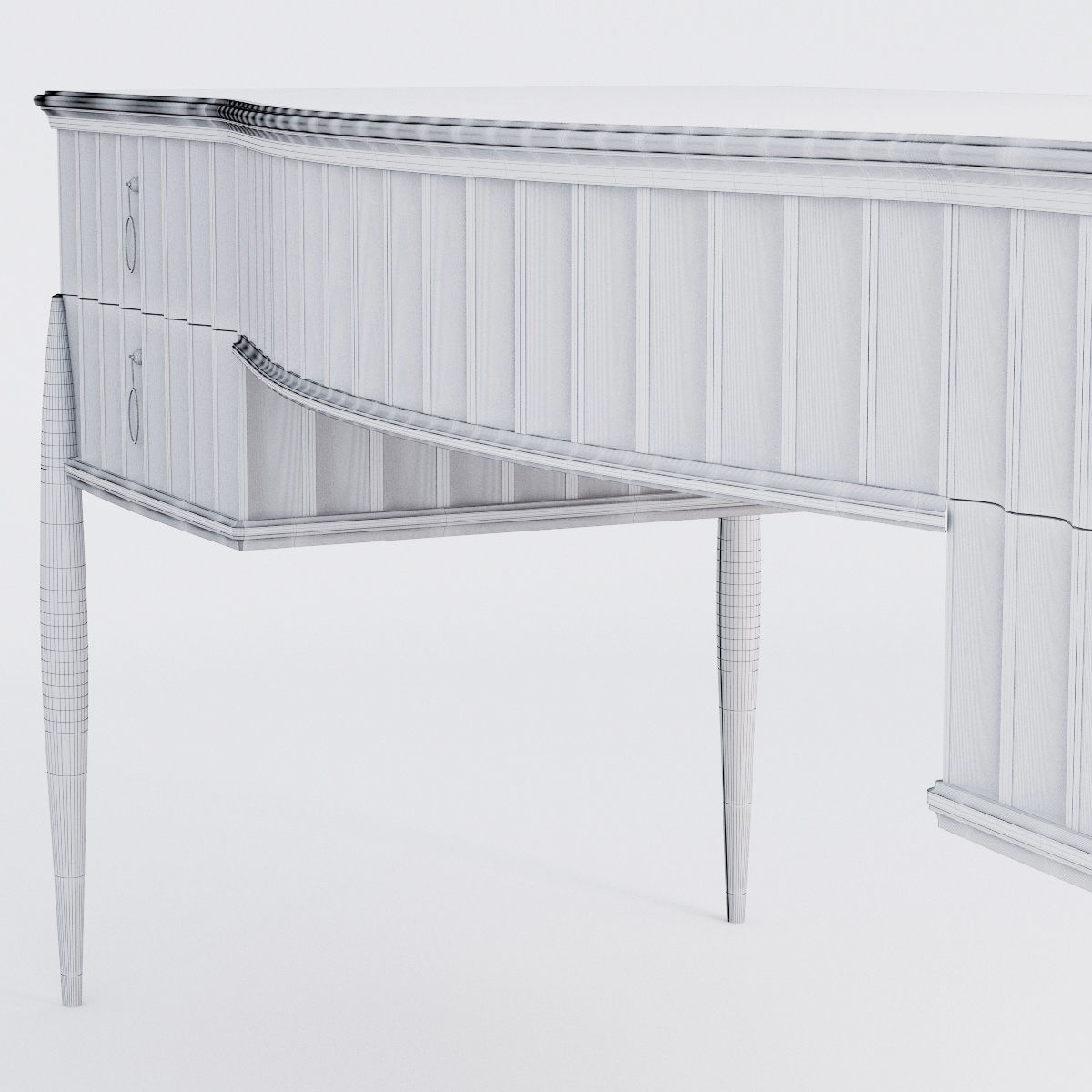 Art Deco desk 3D model_4
