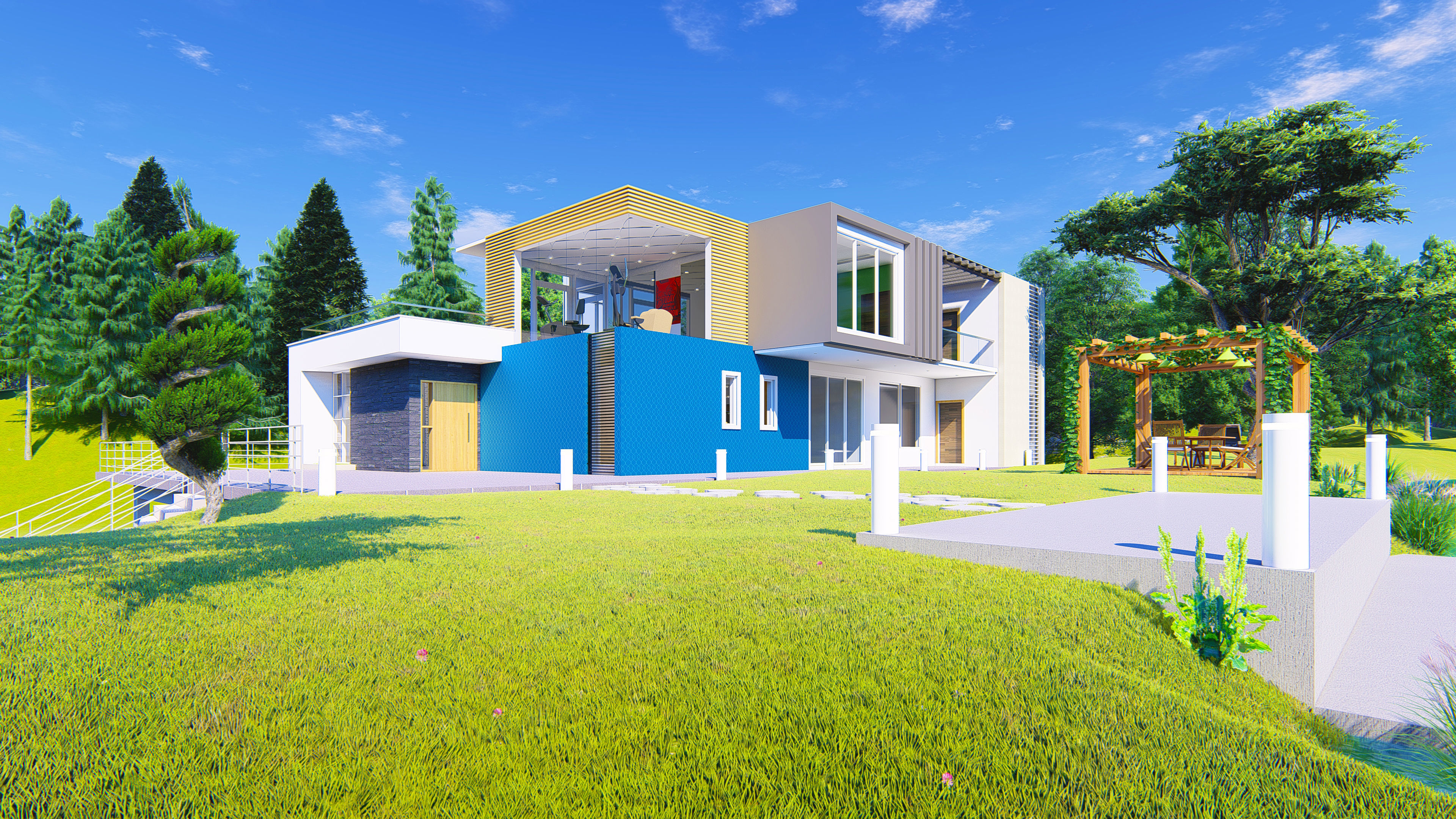 Lake Side House 3D model_3