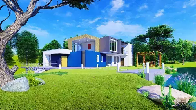 Lake Side House 3D model