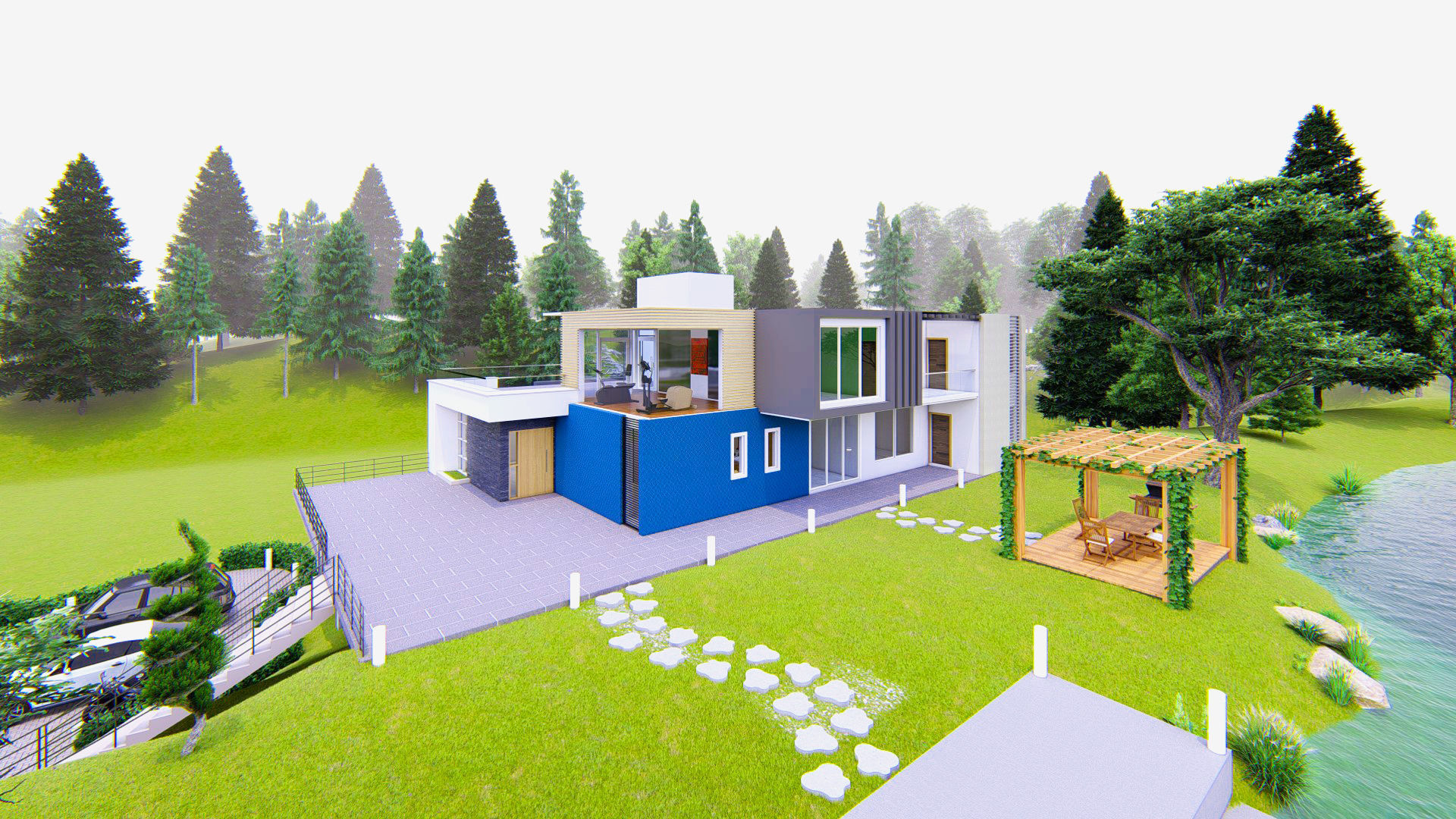 Lake Side House 3D model_12