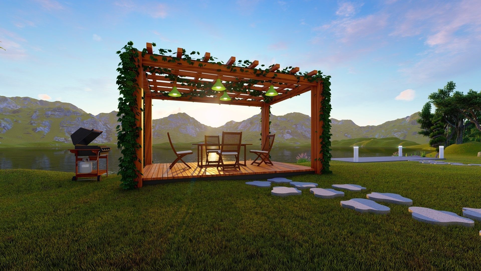 Lake Side House 3D model_5