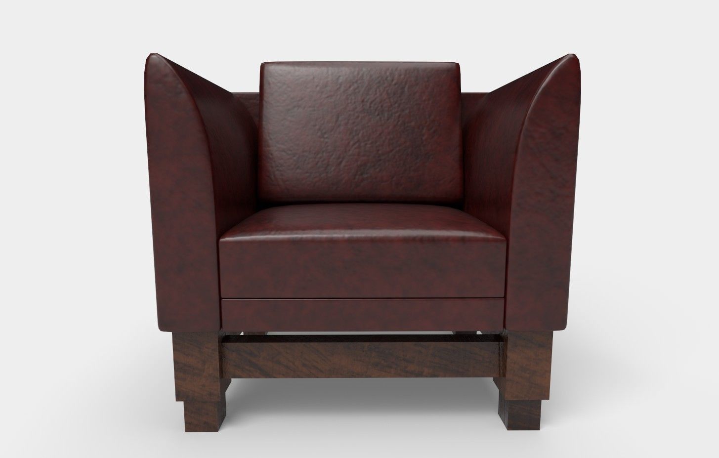 Leather Sofa Set Low-poly 3D model_4
