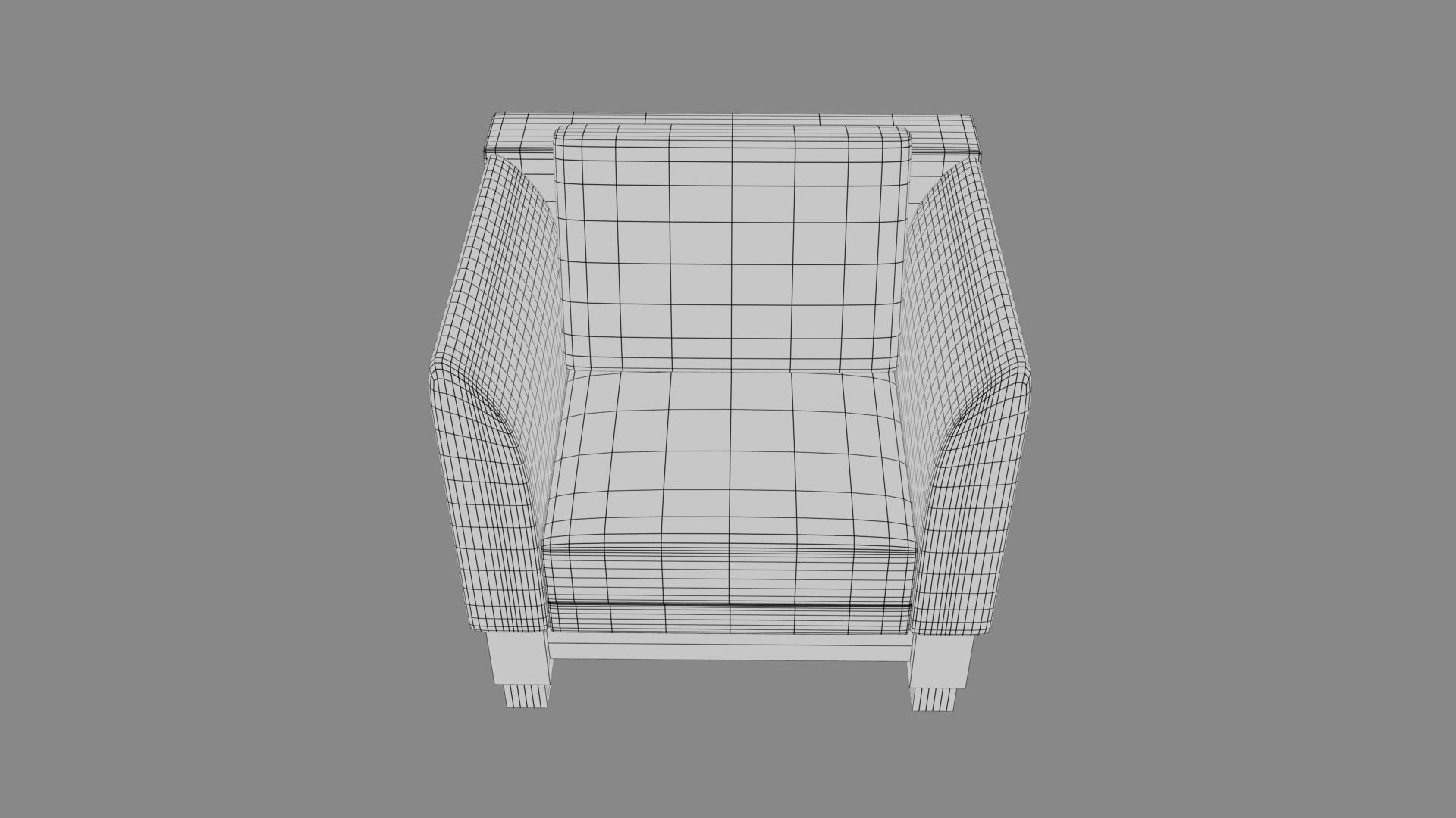 Leather Sofa Set Low-poly 3D model_5