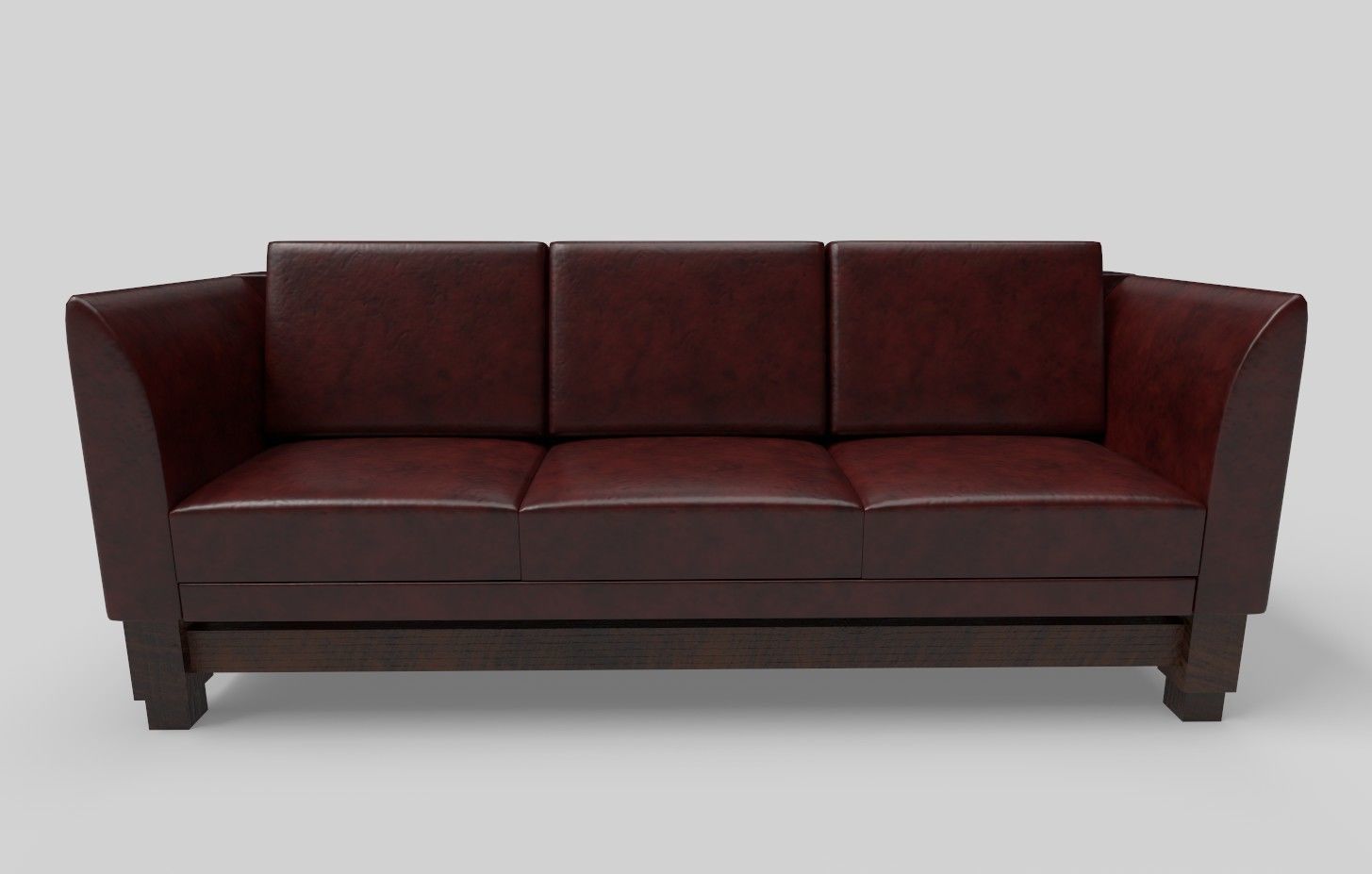 Leather Sofa Set Low-poly 3D model_1