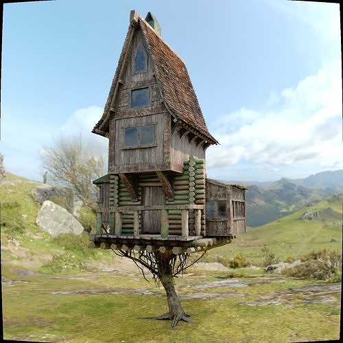Medieval Fantasy house  Low-poly 3D model