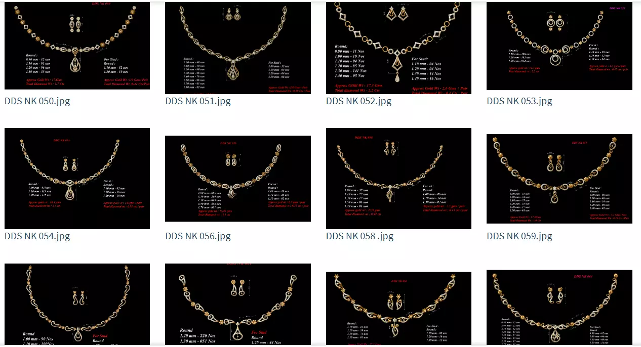 30 Women necklace-earrings set 3dm stl bulk collection  3D print model_0