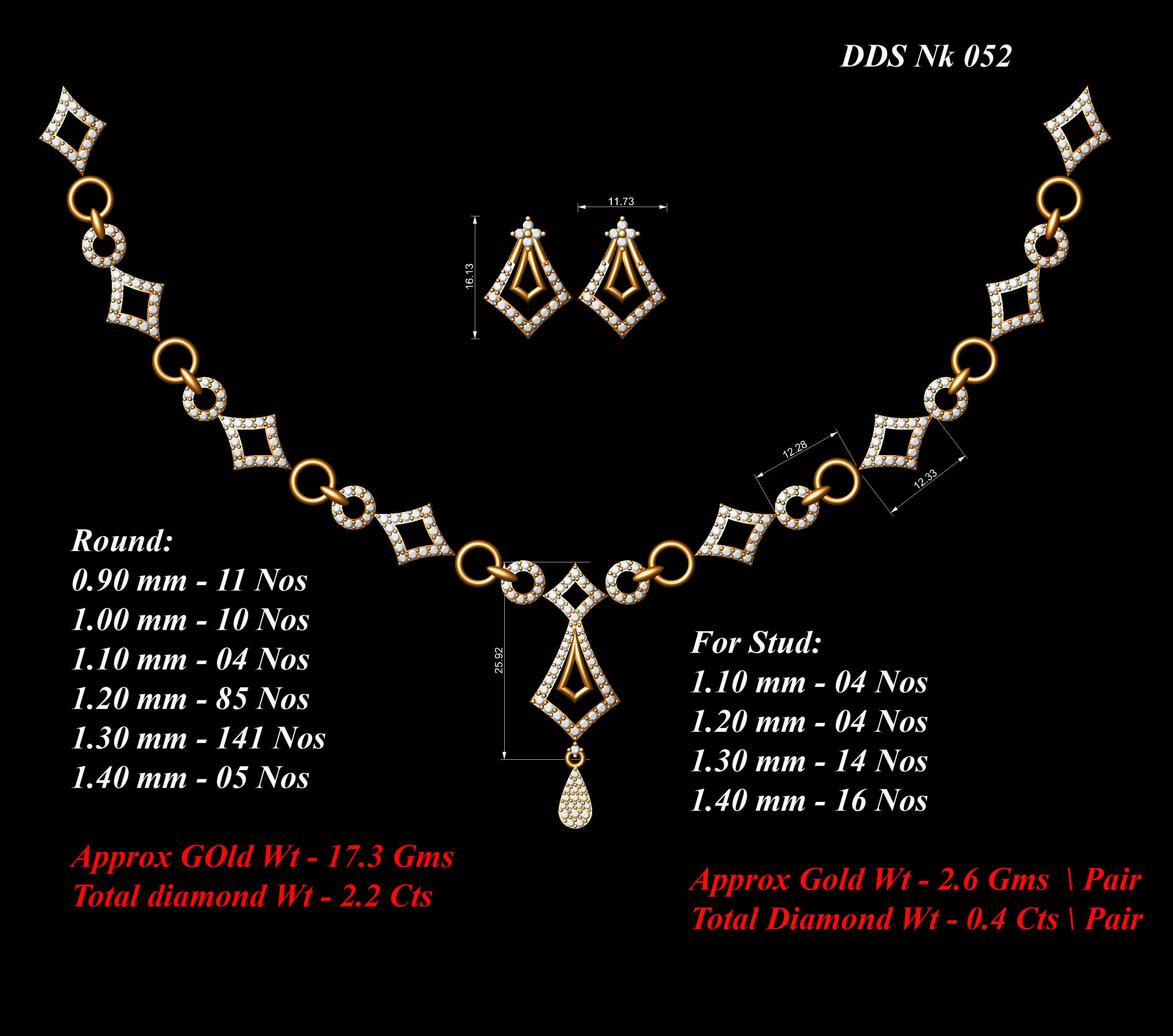 30 Women necklace-earrings set 3dm stl bulk collection  3D print model_7