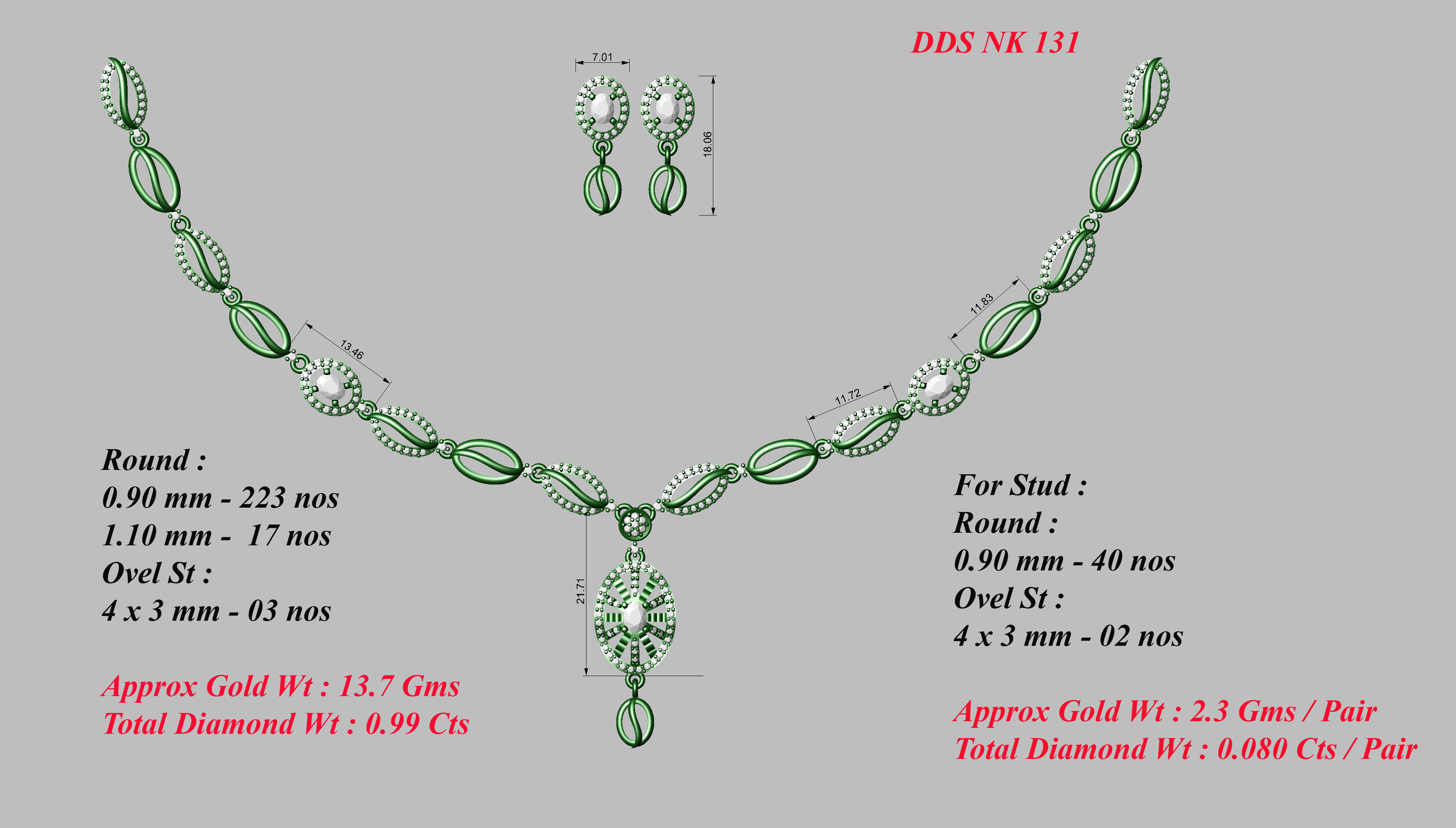 30 Women necklace-earrings set 3dm stl bulk collection  3D print model_51