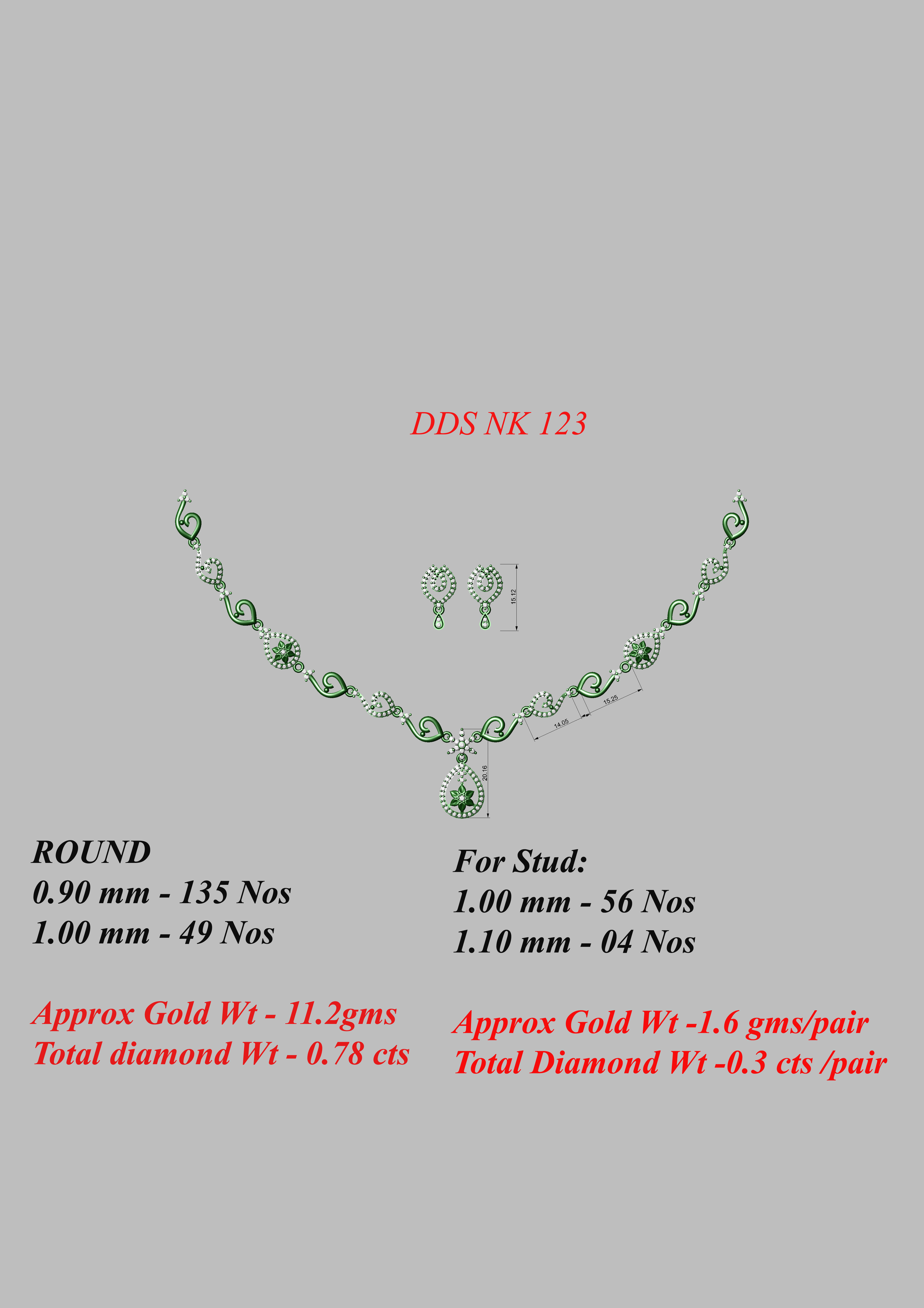 30 Women necklace-earrings set 3dm stl bulk collection  3D print model_45