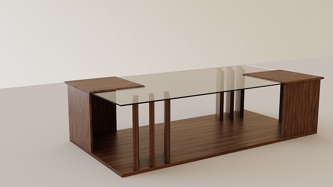 Center desk - Model 02  Low-poly 3D model