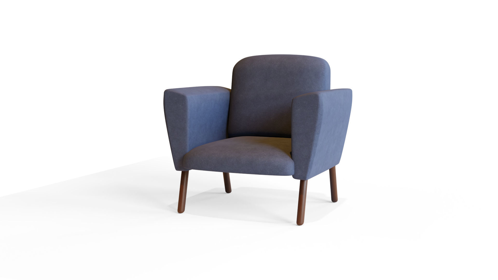 Armchair - model 02 Low-poly 3D model_4