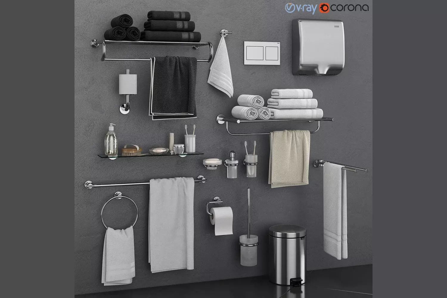 Bathroom accessories Grohe Atrio set 67-2 3D model