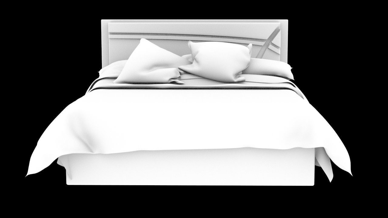 Bed Corona C4D 3D model_5