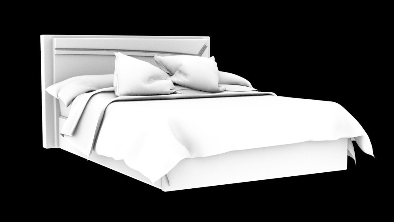 Bed Corona C4D 3D model_3
