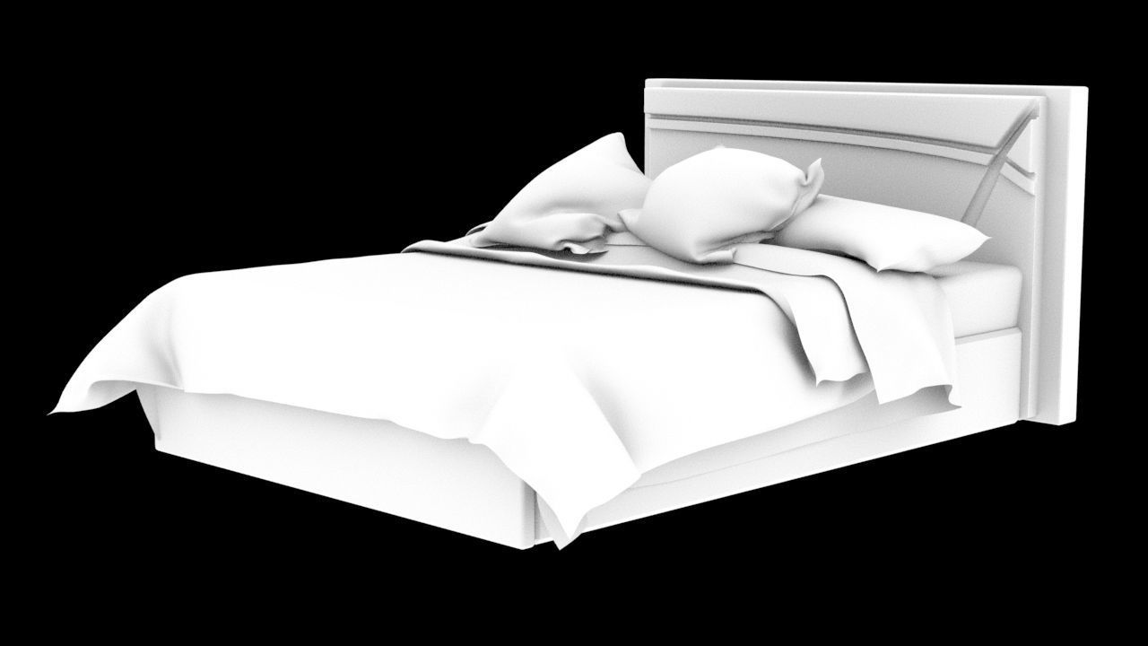 Bed Corona C4D 3D model_6