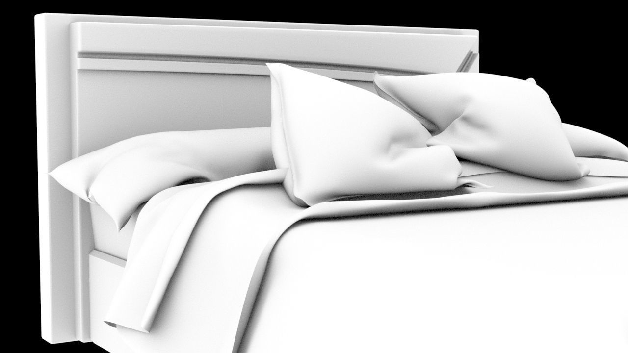 Bed Corona C4D 3D model_4