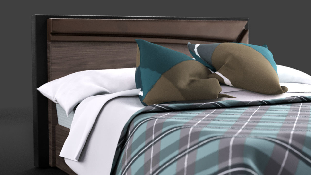 Bed Corona C4D 3D model_1