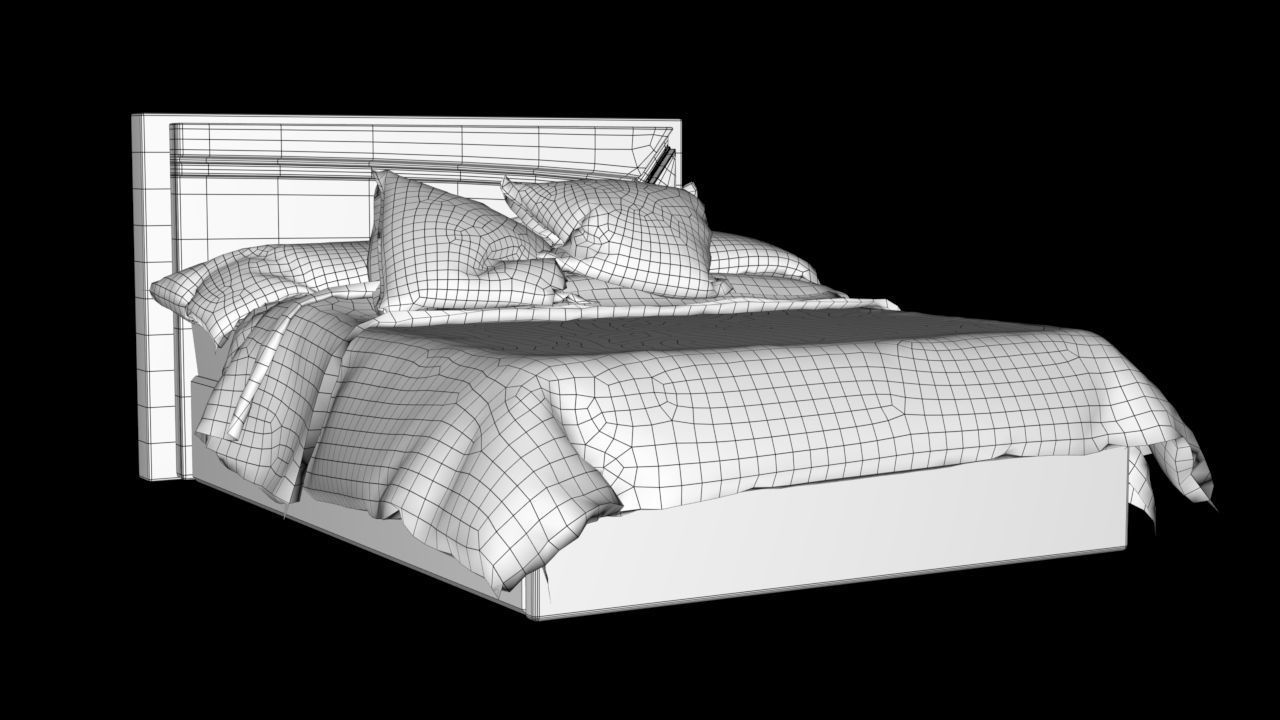 Bed Corona C4D 3D model_7