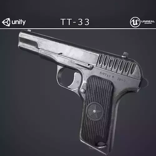 TT-33 Pistol Free low-poly 3D model