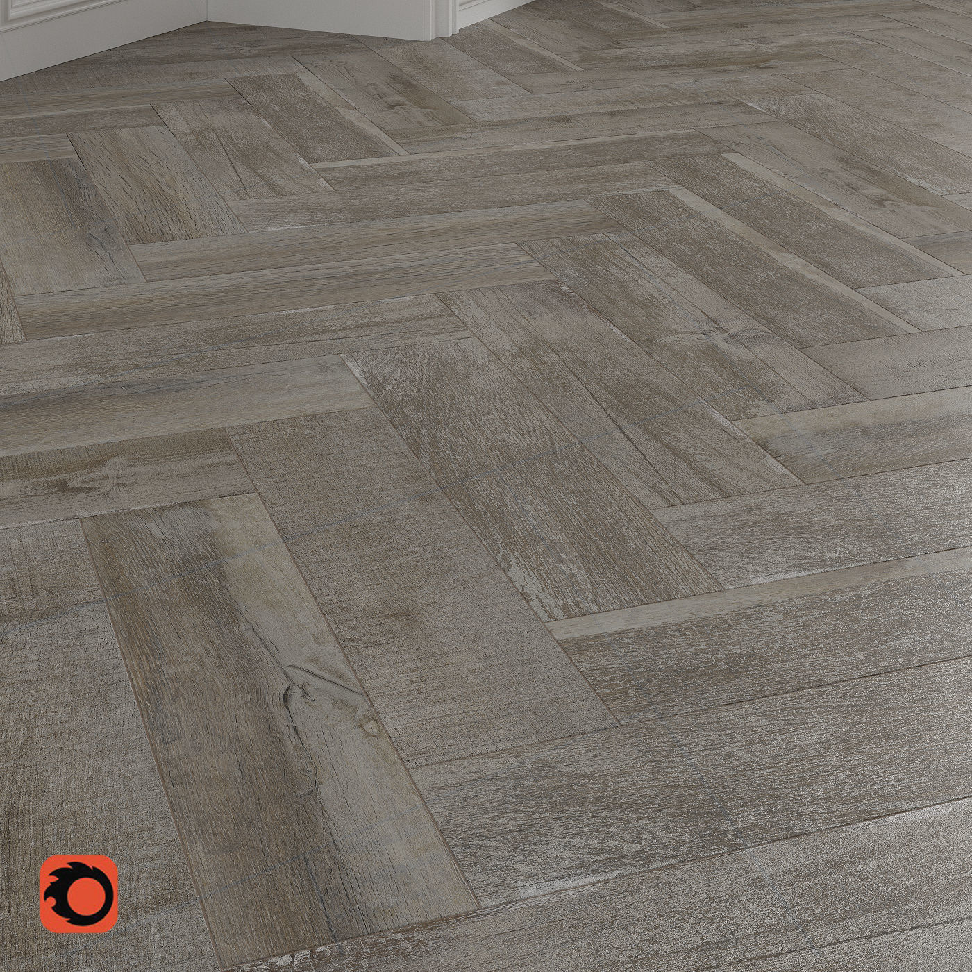 Bergen dark grey Floor Tile 3D model_1