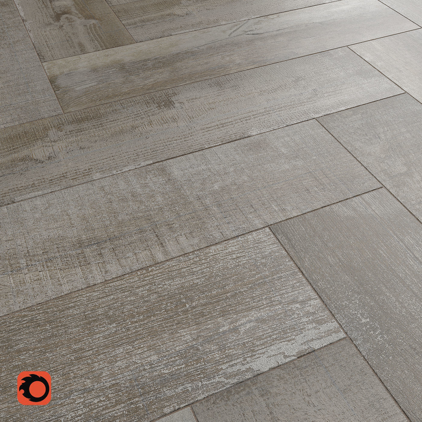 Bergen dark grey Floor Tile 3D model_2