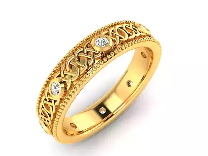 Women Band Ring 3dm render detail