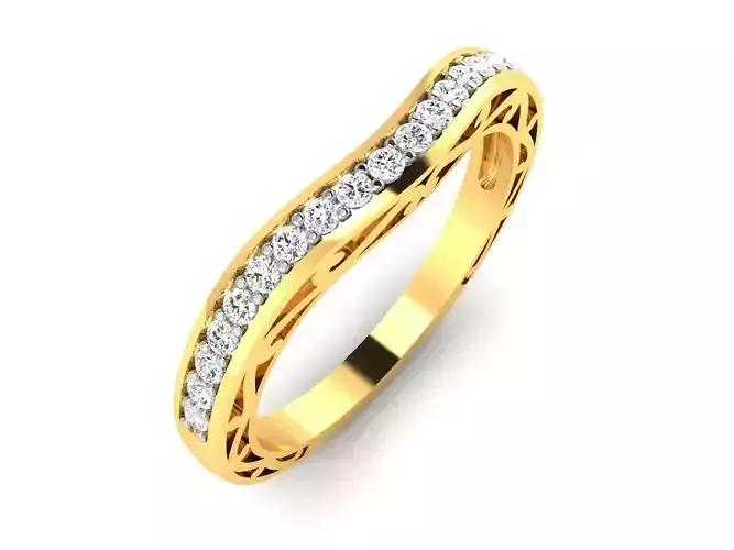 Women Band Ring 3dm render detail