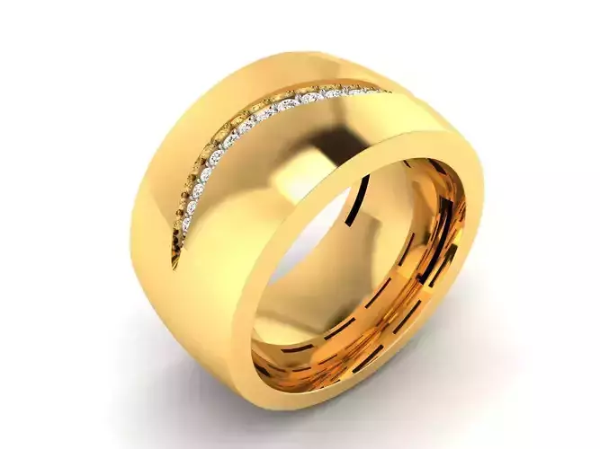 Women Band Ring 3dm render detail