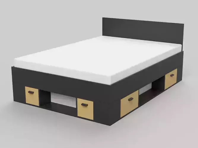 2 Colors wooden bed furniture