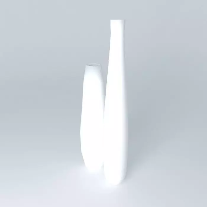 Pair of white vases Free 3D model_0