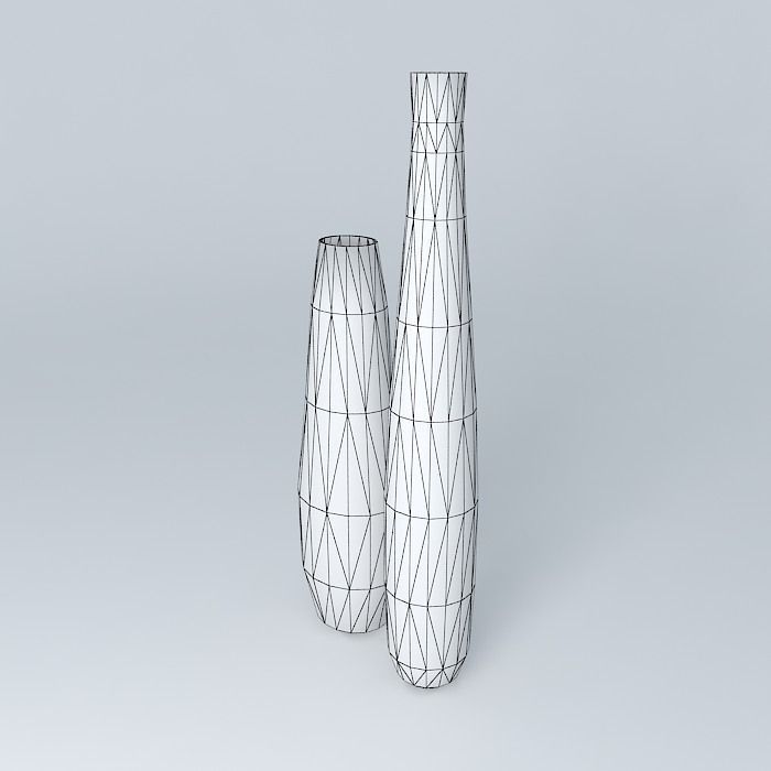 Pair of white vases Free 3D model_3