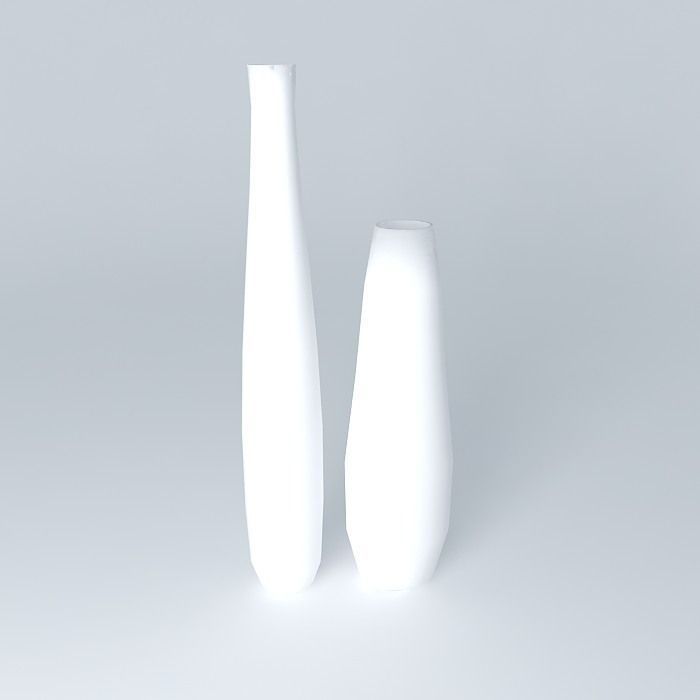 Pair of white vases Free 3D model_2