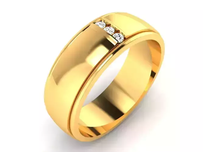 Women Band Ring 3dm render detail
