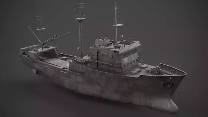 Old rusted abandoned vessel 3D model
