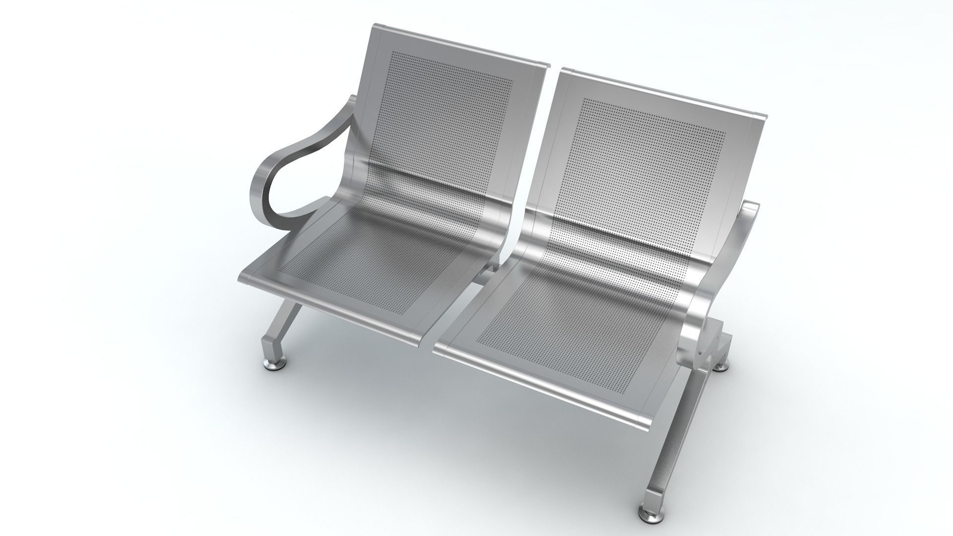 Two Set Waiting Chairs 3D Model 3D model_2