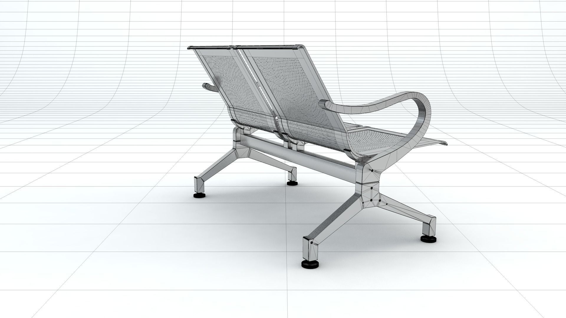 Two Set Waiting Chairs 3D Model 3D model_15