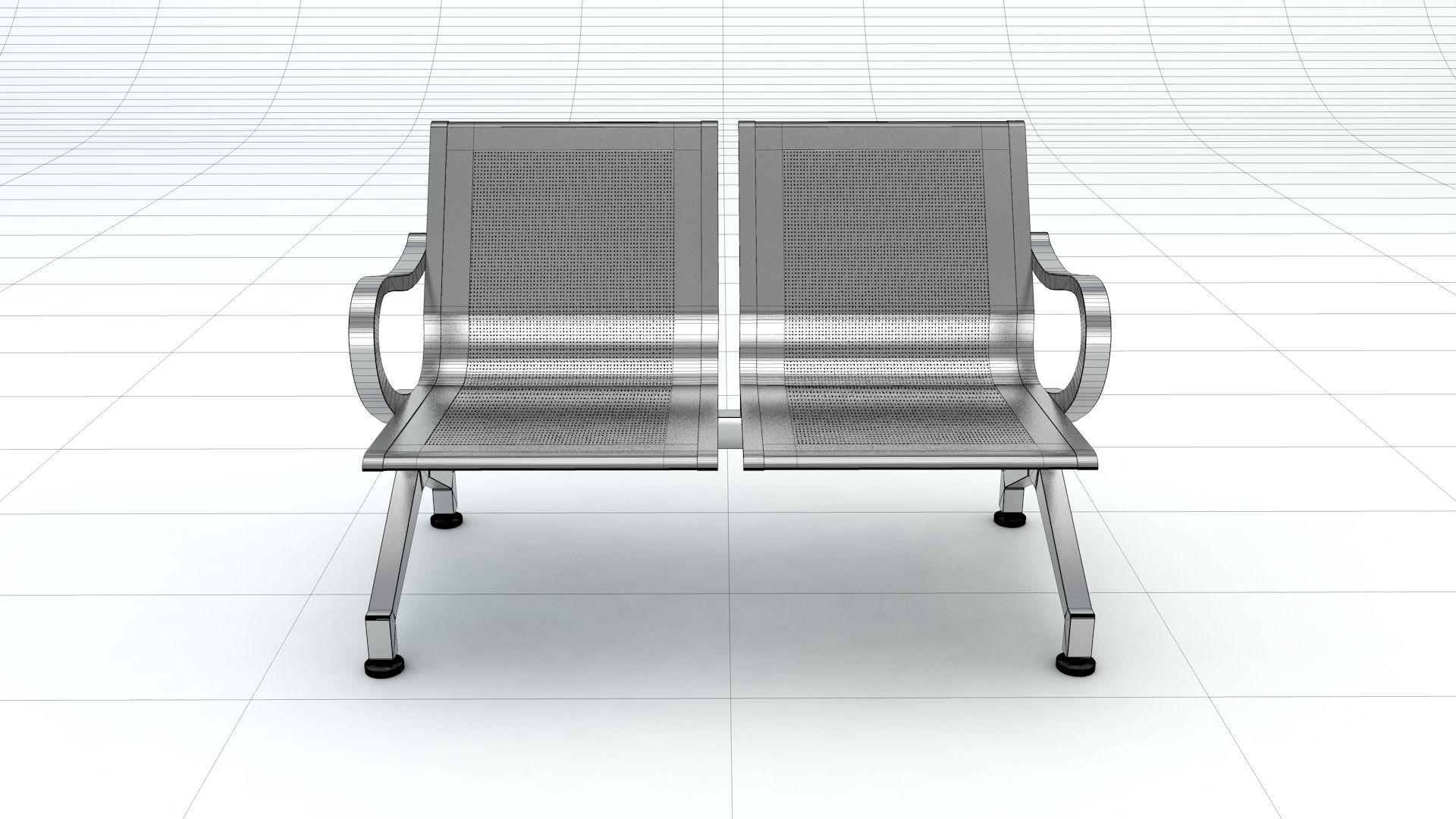 Two Set Waiting Chairs 3D Model 3D model_11