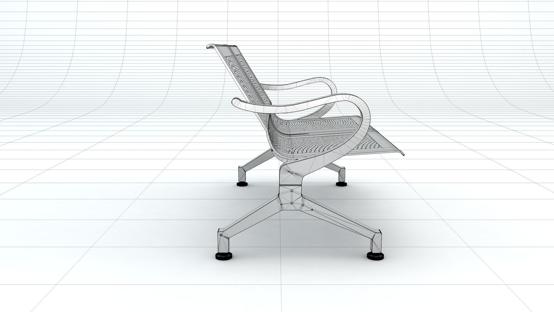 Two Set Waiting Chairs 3D Model 3D model_13