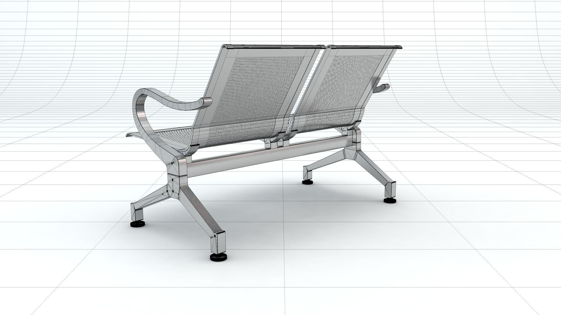 Two Set Waiting Chairs 3D Model 3D model_14