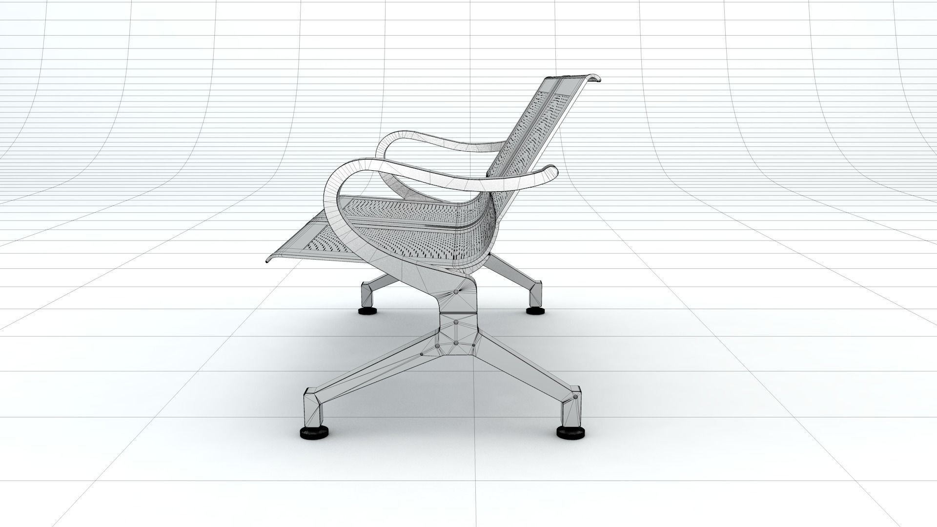 Two Set Waiting Chairs 3D Model 3D model_12