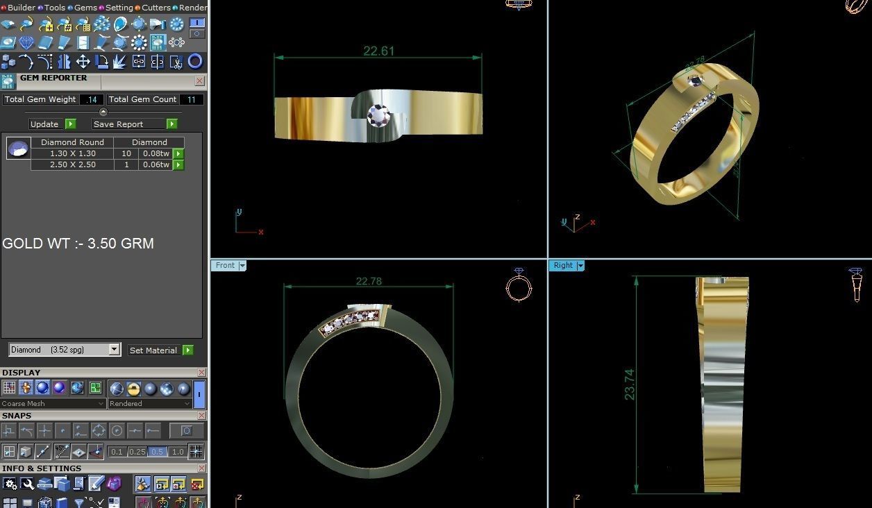 Women Band Ring 3dm render detail 3D print model_8