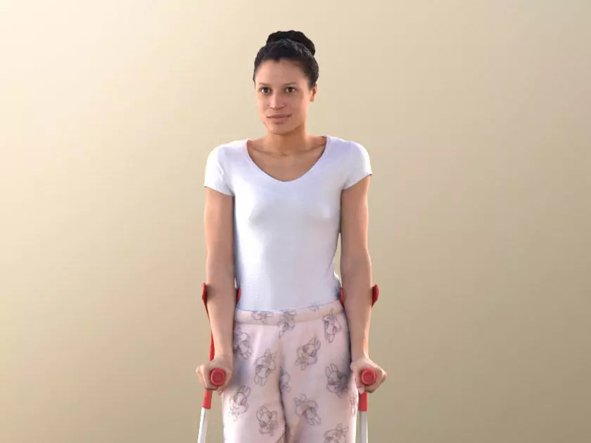 Diana 10894 - Standing Patient On Crutches Low-poly 3D model