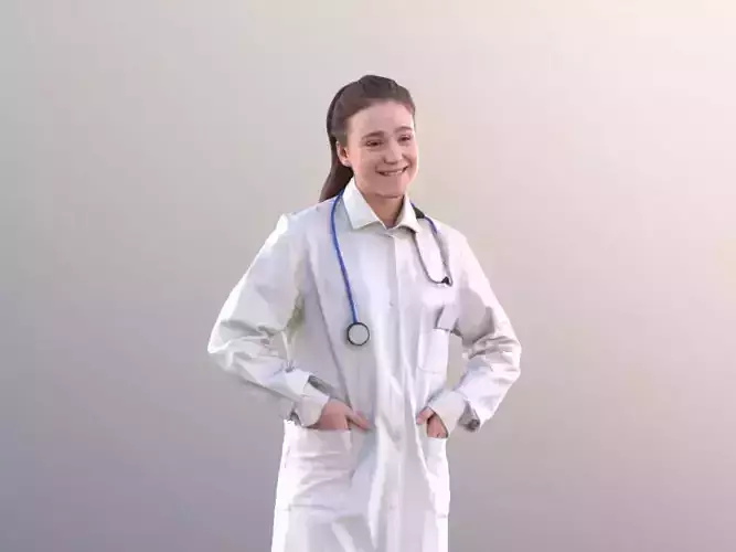 Nelly 10743 - Standing Doctor Low-poly 3D model