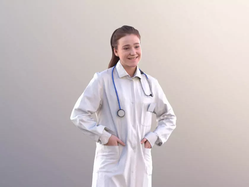 Nelly 10743 - Standing Doctor Low-poly 3D model
