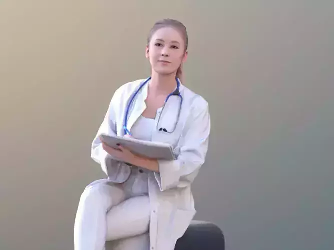 Elena 10683 - Sitting Doctor Low-poly 3D model