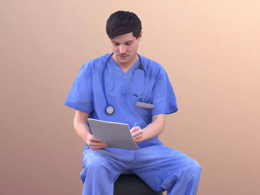 Andy 10494 - Sitting Doctor Low-poly 3D model