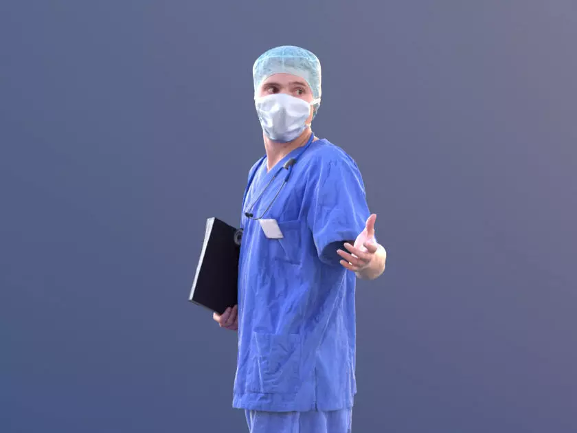 Andy 10492 - Walking Doctor Low-poly 3D model