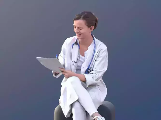 Nadin 10465 - Sitting Doctor Low-poly 3D model