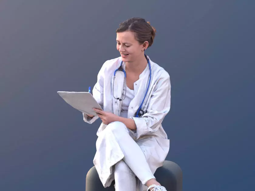 Nadin 10465 - Sitting Doctor Low-poly 3D model
